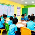 Home 19 초등교육 트렌드 - **Prompt 1: Collaborative Learning in a Modern Malaysian Classroom**
"A vibrant and inclusive cl...