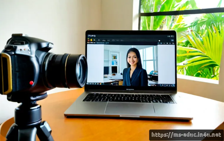 이러닝 콘텐츠 제작 - Photorealistic Malaysian e-learning content production workspace, Malay creative professional wearin...